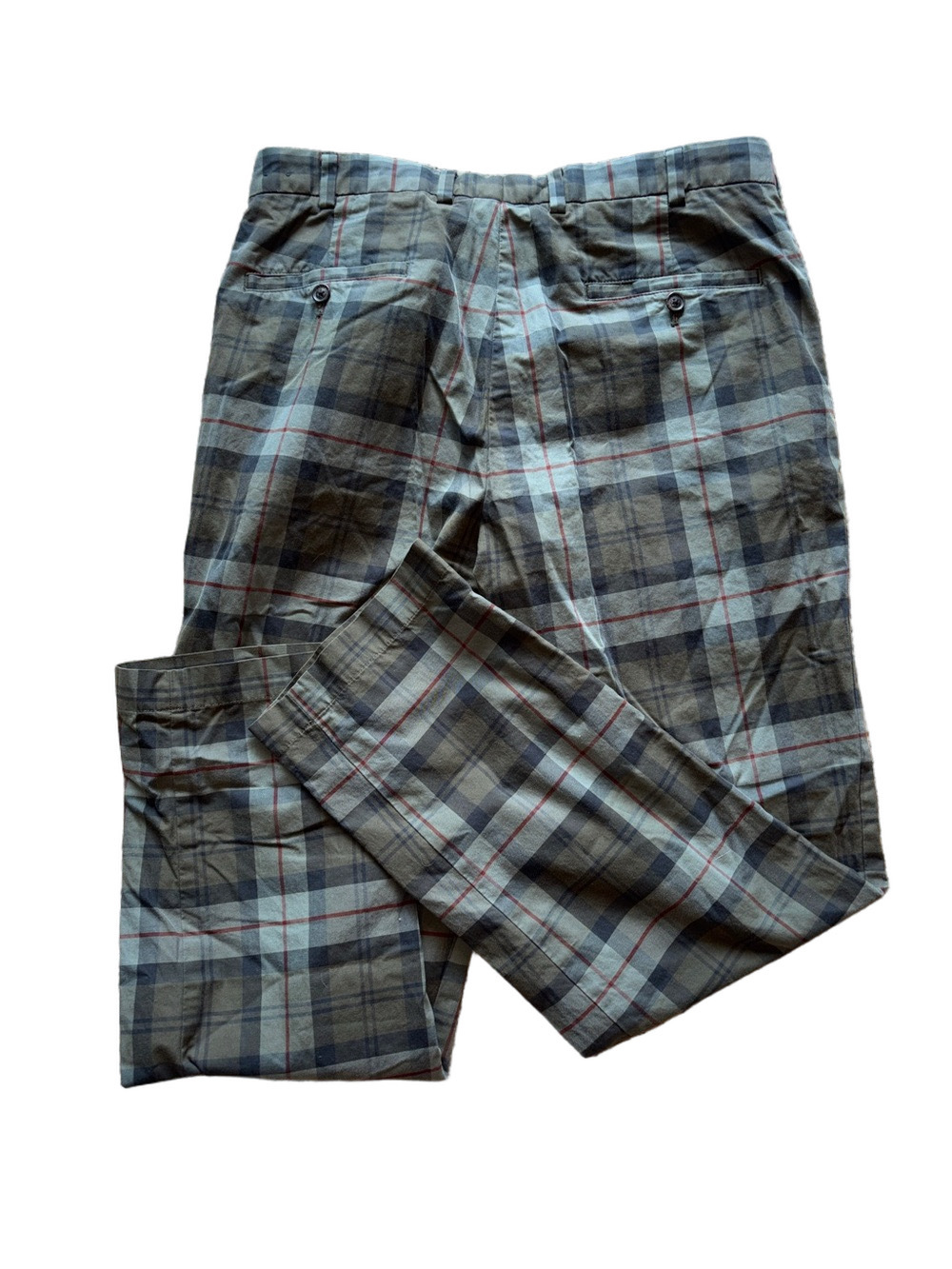 Brooks Brothers Clark Green Plaid Flat Front Chino Pants Men’s 35x32 - Picture 6 of 6